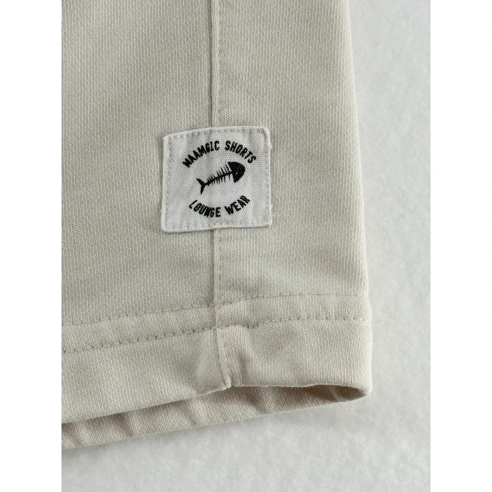 Maamgic Mens Knit Cozy Knitted Casual Shorts in Tan Brown color size Medium